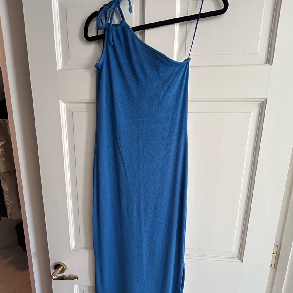 One Shoulder Midi Ribbed Dress